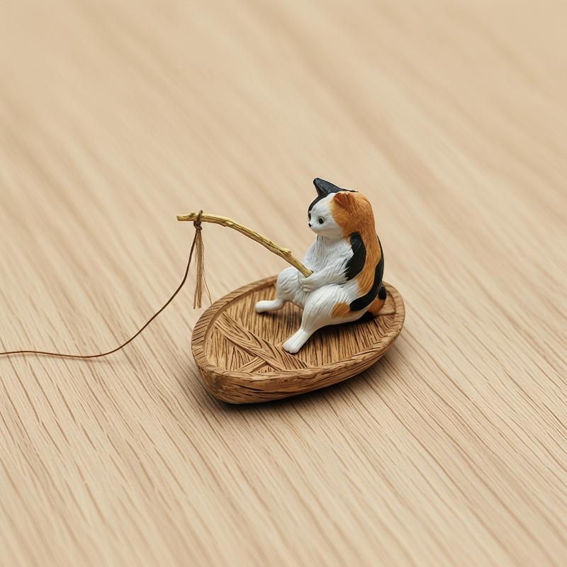 Aquarium Marina - Ornamen Akuarium Perahu Pancing Kucing Resin