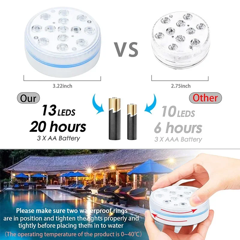 Lampu kolam renang 13LED Remot - Aquarium Marina ulasan dan harga