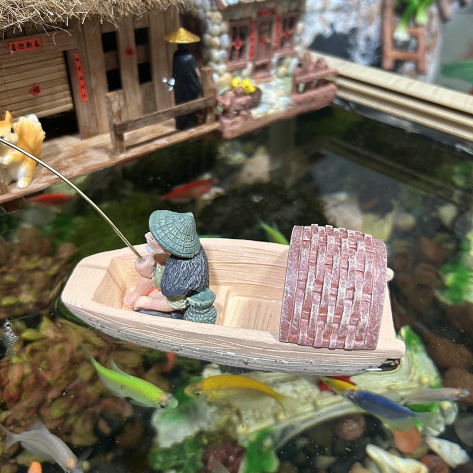 Ornamen Perahu Nelayan Mengapu - Aquarium Marina ulasan dan harga