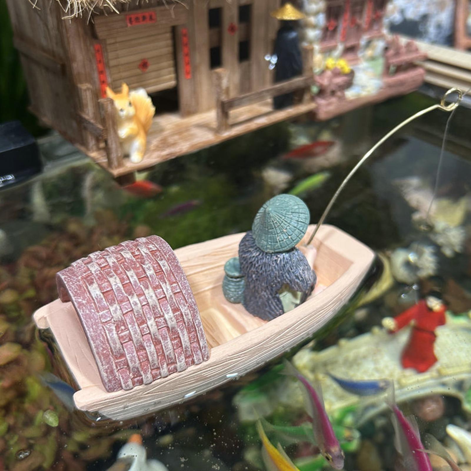 Ornamen Perahu Nelayan Mengapu - Aquarium Marina ulasan dan harga